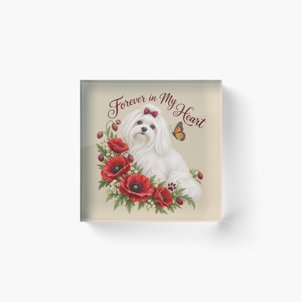 Item preview, Maltese Dog Forever in My Heart Memorial Gift designed and sold by Cute & Sassy Custom Gifting Boutiques.