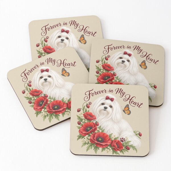 Item preview, Maltese Dog Forever in My Heart Memorial Gift designed and sold by Cute & Sassy Custom Gifting Boutiques.