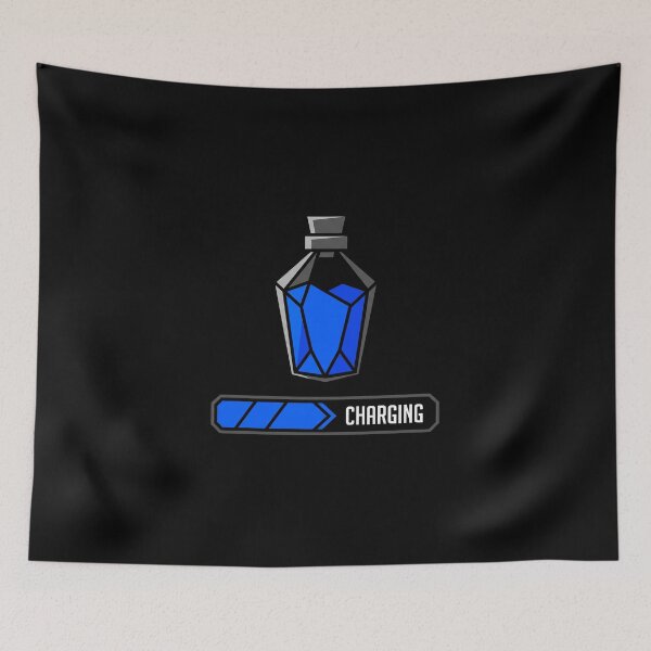 Item preview, Mana Potion Charging Blue Pixel Art Gaming Graphic designed and sold by KiwiRider.