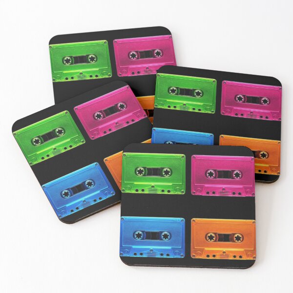 Item preview, Retro Neon Cassette Tape Pop Art Grid  designed and sold by LazyDayzCo.
