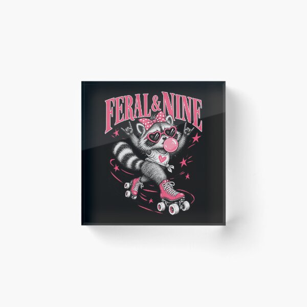 Item preview, Feral And 9 Rocker Raccoon Birthday Roller Skates designed and sold by Felinefinesse.