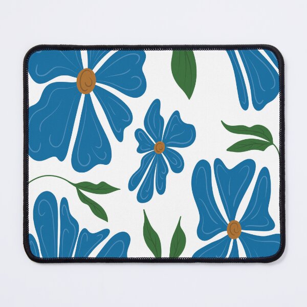 Item preview, Blue Retro Wavy Flowers designed and sold by EJs .