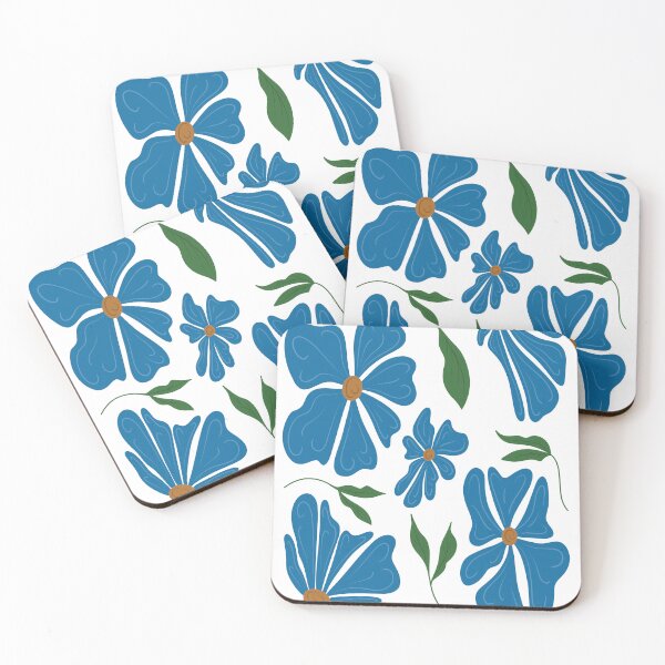 Item preview, Blue Retro Wavy Flowers designed and sold by EJs .