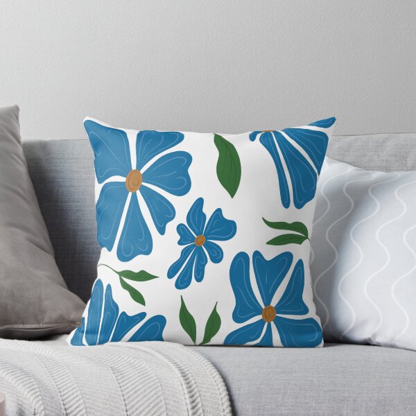 Item preview, Blue Retro Wavy Flowers designed and sold by EJs .