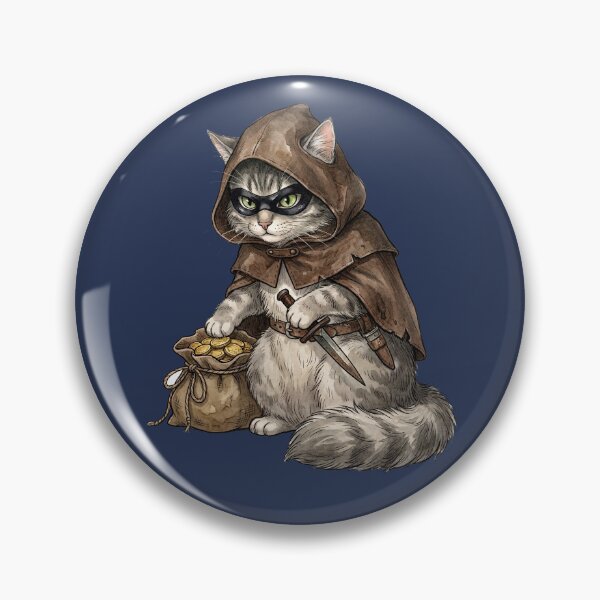 Item preview, Cute Fluffy Rogue Cat - Funny Fantasy RPG Gamer Gift T-Shirt designed and sold by StreetNovaInk.