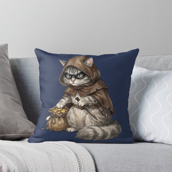 Item preview, Cute Fluffy Rogue Cat - Funny Fantasy RPG Gamer Gift T-Shirt designed and sold by StreetNovaInk.