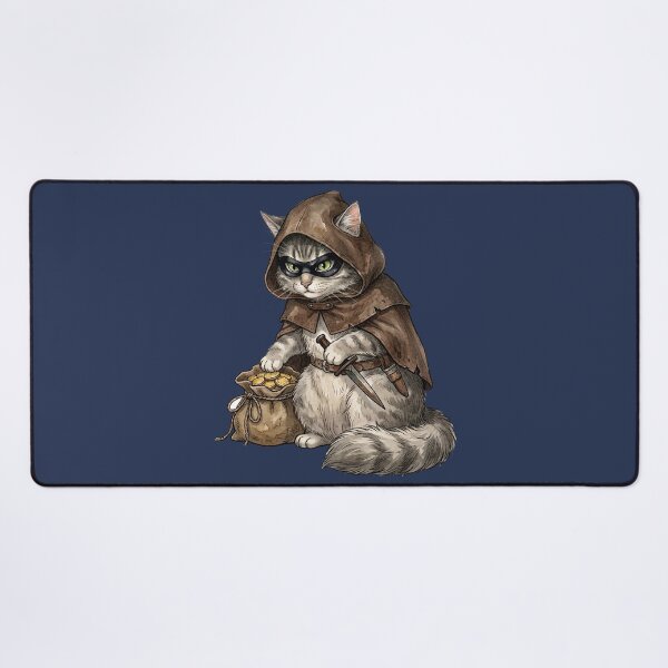Item preview, Cute Fluffy Rogue Cat - Funny Fantasy RPG Gamer Gift T-Shirt designed and sold by StreetNovaInk.