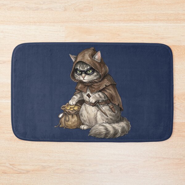Item preview, Cute Fluffy Rogue Cat - Funny Fantasy RPG Gamer Gift T-Shirt designed and sold by StreetNovaInk.