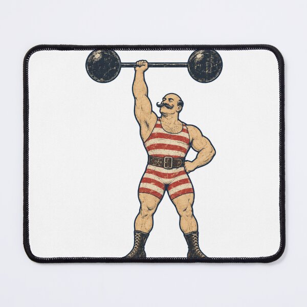 Item preview, Old-Time Strongman Pressing a Globe Barbell designed and sold by eignvalue.