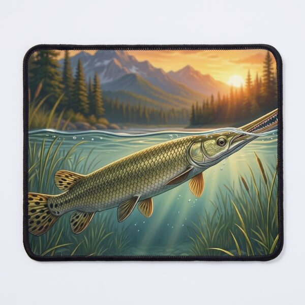 Item preview, Longnose Gar Illustration – Freshwater Legends Fishing Art designed and sold by Northbound Trail.