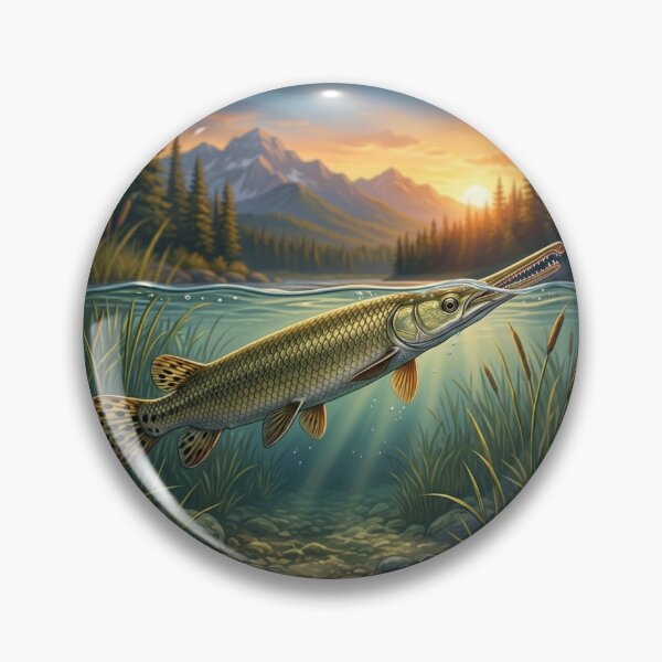 Item preview, Longnose Gar Illustration – Freshwater Legends Fishing Art designed and sold by Northbound Trail.