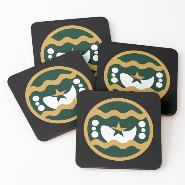 Item preview, Green and Gold Crescent Moon Star Emblem designed and sold by AhmedZouita.