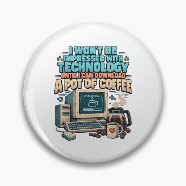 Item preview, Download A Pot Of Coffee Retro PC Workstation Tech Humor designed and sold by Felinefinesse.
