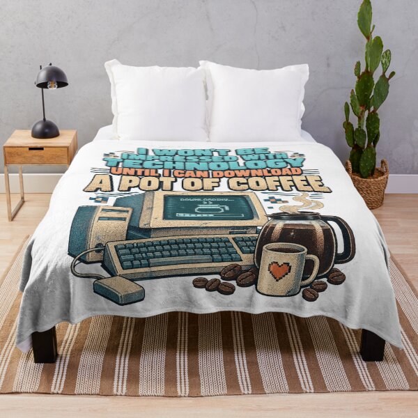 Item preview, Download A Pot Of Coffee Retro PC Workstation Tech Humor designed and sold by Felinefinesse.