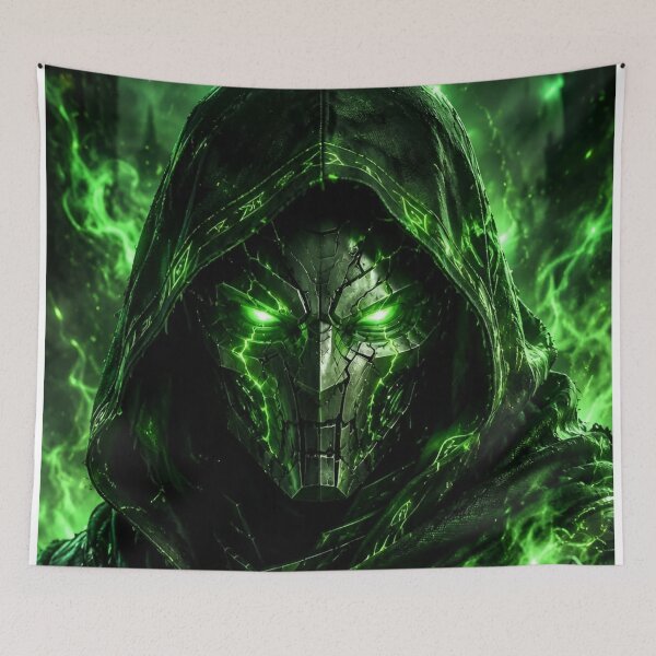 Item preview, Emerald Wraith – Dark Hooded Warrior with Green Mystic Energy designed and sold by Dyan4.