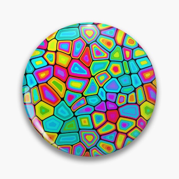 Item preview, Electric Candy Glass - Neon Mosaic Cell Pattern designed and sold by Shiri Mor Arts.