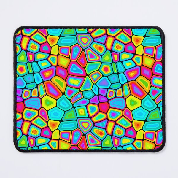 Item preview, Electric Candy Glass - Neon Mosaic Cell Pattern designed and sold by Shiri Mor Arts.