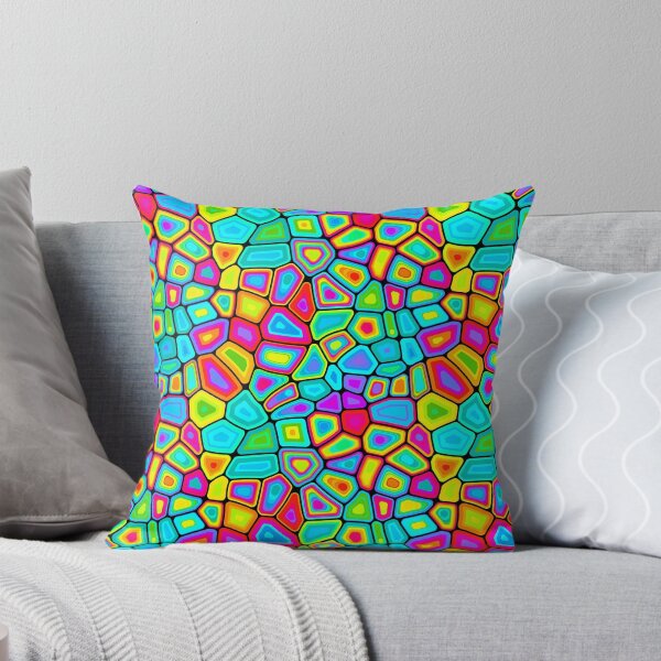 Item preview, Electric Candy Glass - Neon Mosaic Cell Pattern designed and sold by Shiri Mor Arts.