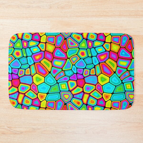 Item preview, Electric Candy Glass - Neon Mosaic Cell Pattern designed and sold by Shiri Mor Arts.