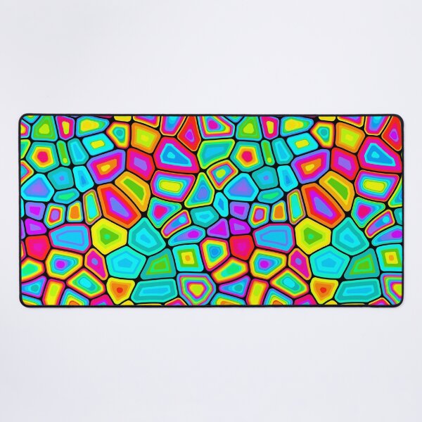 Item preview, Electric Candy Glass - Neon Mosaic Cell Pattern designed and sold by Shiri Mor Arts.