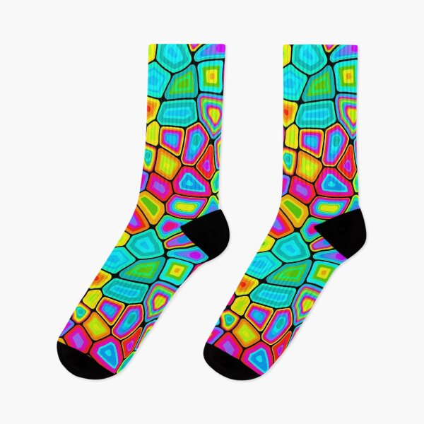 Item preview, Electric Candy Glass - Neon Mosaic Cell Pattern designed and sold by Shiri Mor Arts.