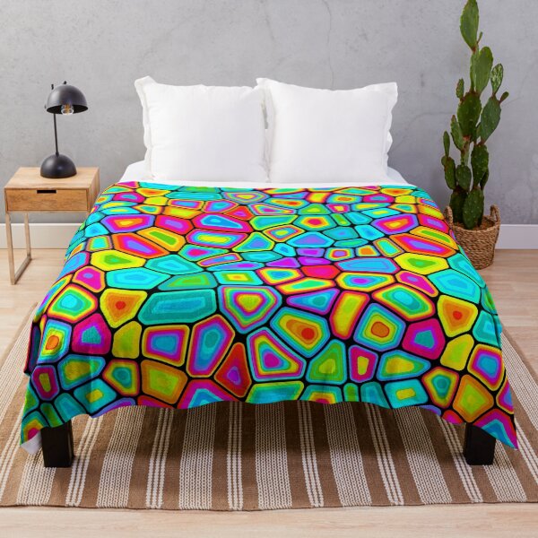 Item preview, Electric Candy Glass - Neon Mosaic Cell Pattern designed and sold by Shiri Mor Arts.