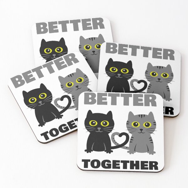 Item preview, Better Together - Cute Cat Couple Heart Tail Design designed and sold by fishdesigns.