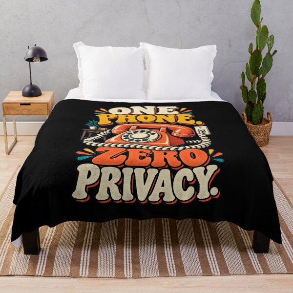 Item preview, One Phone Zero Privacy - Funny Gen X Landline Nostalgia designed and sold by MOTIFOLK.