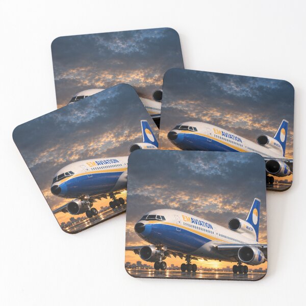 Item preview, Vintage Trijet Airliner Sunset Illustration designed and sold by EMaviation_.