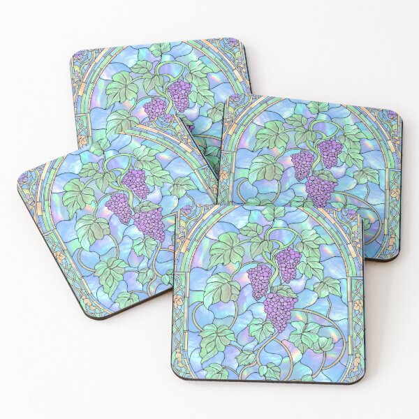 Item preview, Pearlescent Stained Glass with Grape Vines designed and sold by LaRoach Digital Arts.
