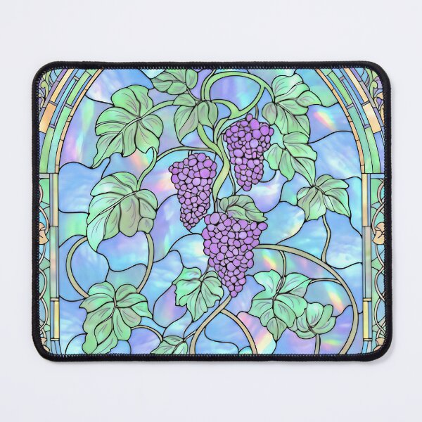 Item preview, Pearlescent Stained Glass with Grape Vines designed and sold by LaRoach Digital Arts.