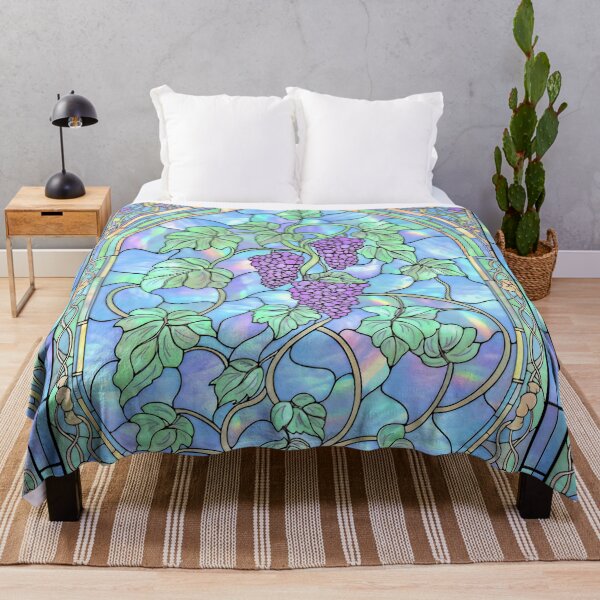 Item preview, Pearlescent Stained Glass with Grape Vines designed and sold by LaRoach Digital Arts.