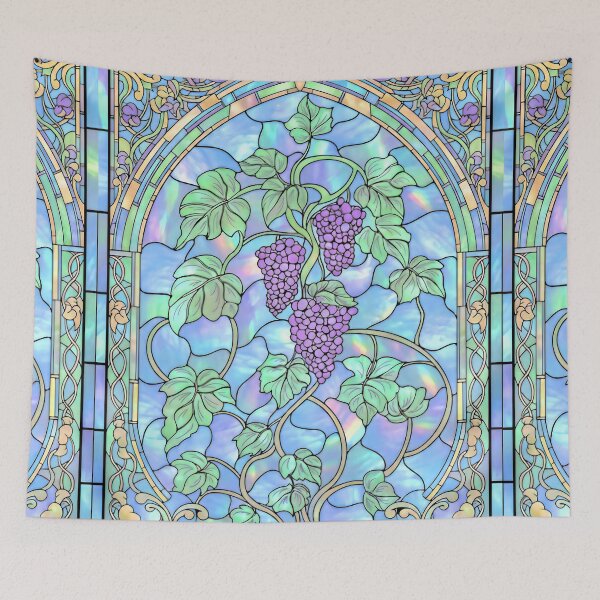 Item preview, Pearlescent Stained Glass with Grape Vines designed and sold by LaRoach Digital Arts.