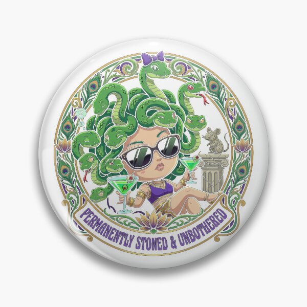 Item preview, Permanently Stoned & Unbothered Funny Chibi Medusa designed and sold by LaunchLabs26.