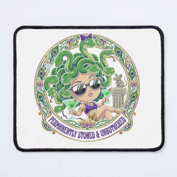 Item preview, Permanently Stoned & Unbothered Funny Chibi Medusa designed and sold by LaunchLabs26.