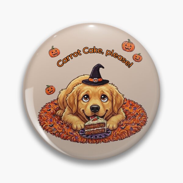 Item preview, Cute Golden Retriever Puppy Halloween Carrot Cake designed and sold by The-NOKU-Co.