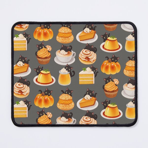 Item preview, Cute Black Cats & Pumpkin Desserts – Kawaii Fall Coffee & Pastry Art designed and sold by StickerJas.
