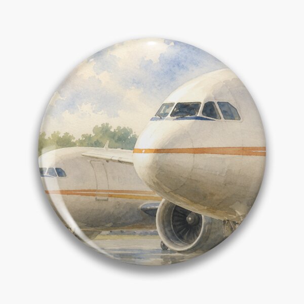 Item preview, Watercolor Airliners on Rainy Airport ramp designed and sold by EMaviation_.
