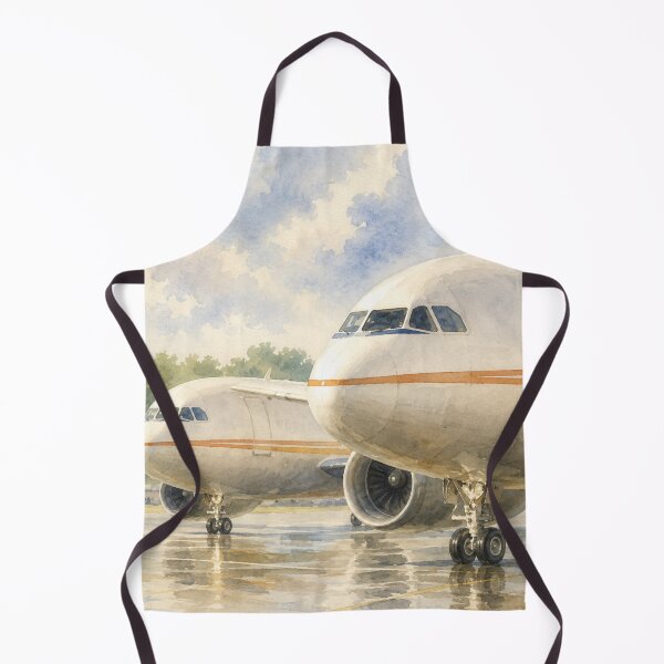 Item preview, Watercolor Airliners on Rainy Airport ramp designed and sold by EMaviation_.