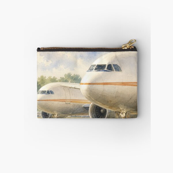 Item preview, Watercolor Airliners on Rainy Airport ramp designed and sold by EMaviation_.