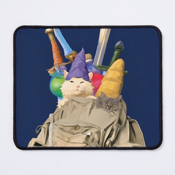 Item preview, RPG Adventurer Cats in Backpack Fantasy Art designed and sold by Lunat1kk.