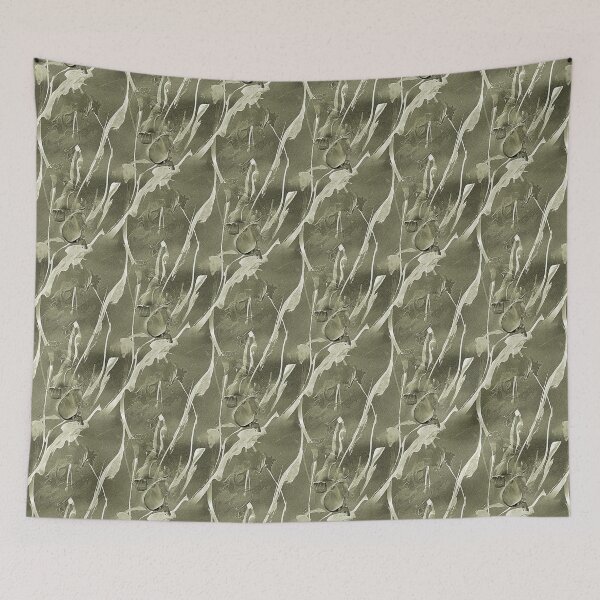 Item preview, Monochromatic Spring Abstract Flowers in Green designed and sold by Artistestella.