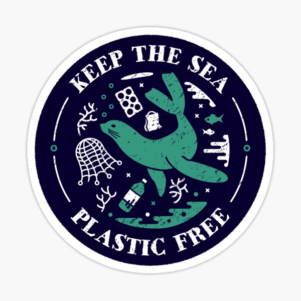 Artikel-Vorschau von Halten Sie das Meer frei von Plastik - Siegel, designt und verkauft von Bangtees.