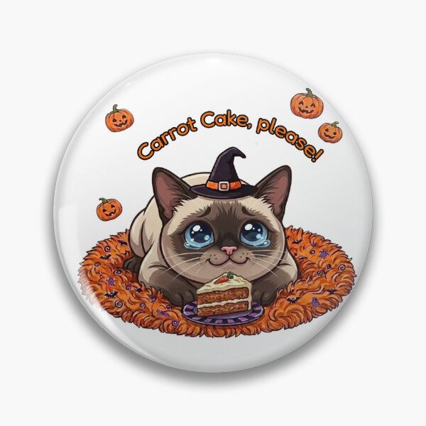 Item preview, Cute Siamese Cat Carrot Cake Halloween Witch designed and sold by The-NOKU-Co.