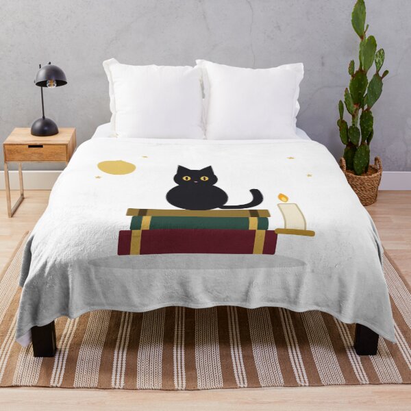 Item preview, Dark Academia Black Cat on Books with Candle designed and sold by Mooncap Studio.