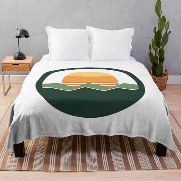 Item preview, Retro Forest Sunrise Badge - Vintage Camping Outdoors 70s designed and sold by Mooncap Studio.