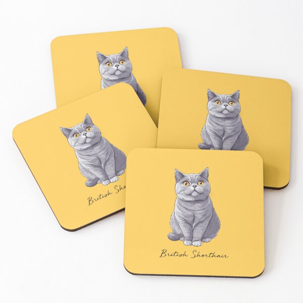 Item preview, British Shorthair (on Yellow) designed and sold by PawsitiveMum3.
