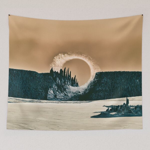 Item preview, Cosmic Portal Alien Landscape Surreal Art designed and sold by Lunat1kk.
