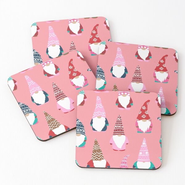 Item preview, Cute Winter Tomten Gnomes in Candy Pink designed and sold by YesterdayColl.