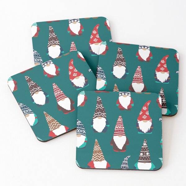 Item preview, Cute Winter Tomten Gnomes in Pine Green designed and sold by YesterdayColl.